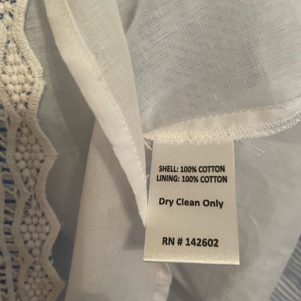 SAIL TO SABLE X STYLE CHARADE Blue Seersucker Charlotte Dress NWT - Picture 8 of 9